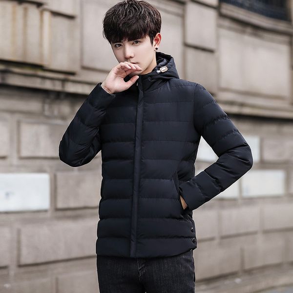 

2019 новый бренд ветровки мужчин осень зима теплая пальто плюс размер m-4xl ьотте моды капюшоном куртки sloid цвет мужской parka jacket, Black