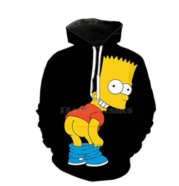 

2019 fashion classic simpsons cartoon character women men 3d printing pullovers outerwear hoodies casual hip hop a410, Black