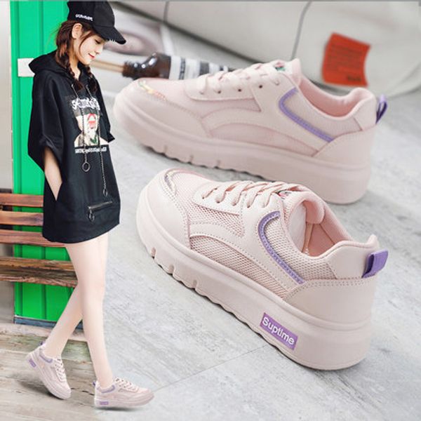 

shoes women's summer 2019 tidal sports baitie net red breathable board shoes women's mesh single shoe small white shoes women&#039, Black