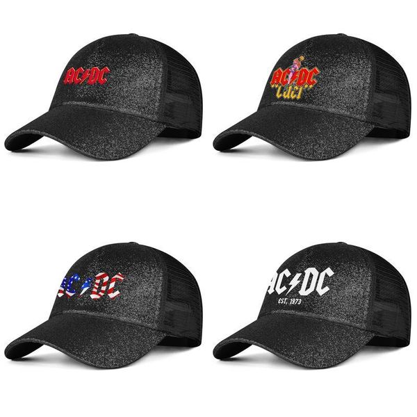 

acdc rock band est. 1973 for men and women adjustable trucker cap fitted customcool vintage cute stylish personalised hats back in black, Blue;gray