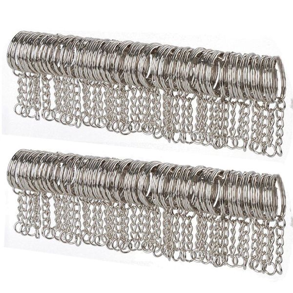 

10/50pcs metal silver blank keyring keychain split ring keyfob key holder pendant rings car home diy key chains accessories, Slivery;golden