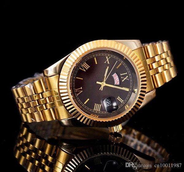 

2019 лучший бренд кварцевые стали золотые часы роскошные мужские военные часы кожа