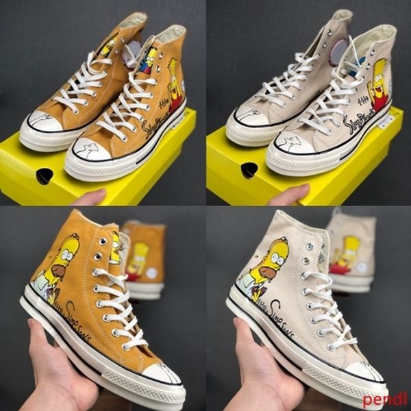 

2020 cute designer simpson x convas 10s hi donuts hand-painted limited figurines casual sneakers mens women skateboard sport shoes 36-44