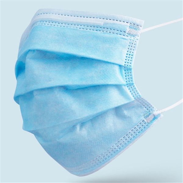 

200шт dhl бесплатная доставка одноразовая маска для лица 3-слойный нетканый расплав-выдувная ткань дышащая маска синий мужчины женщины антип