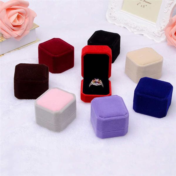 

luxury fashion velvet engagement wedding earring ring pendant jewelry display box gift #2d5