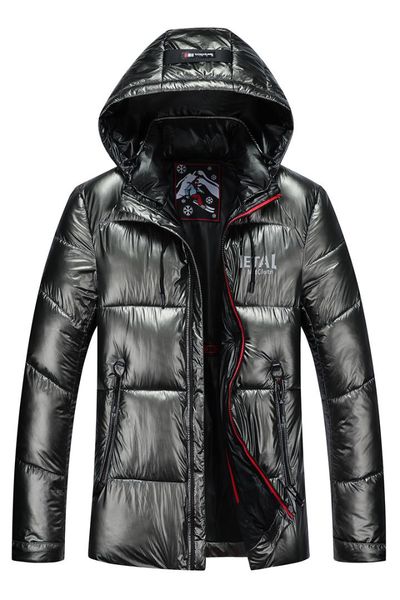 

85025 new fashion loose and short cotton trench coat men's winter clothing large size down cotton padded overcoat, Black