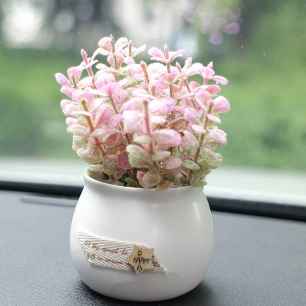 

car simulation plant ornaments lovely green plant chrysanthemum rose lavender car decor