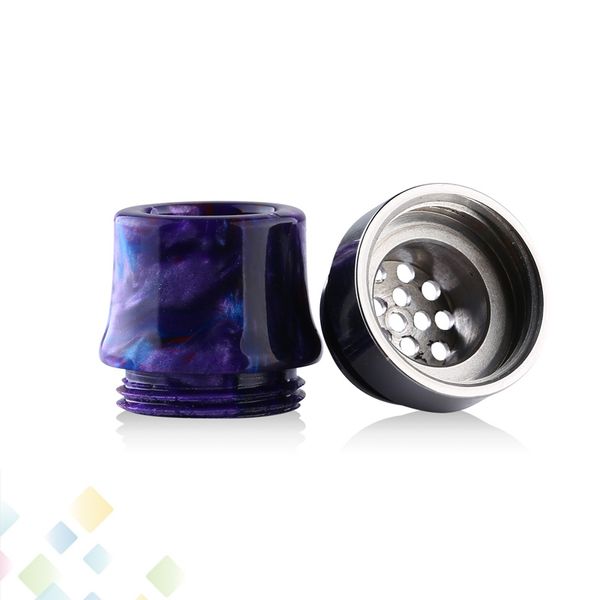 

Air Flow Drip Tip 810 Thread Epoxy Resin SS Wide Bore 16 hole Airflow Mouthpiece Fit 810 Electronic Cigarette DHL Free