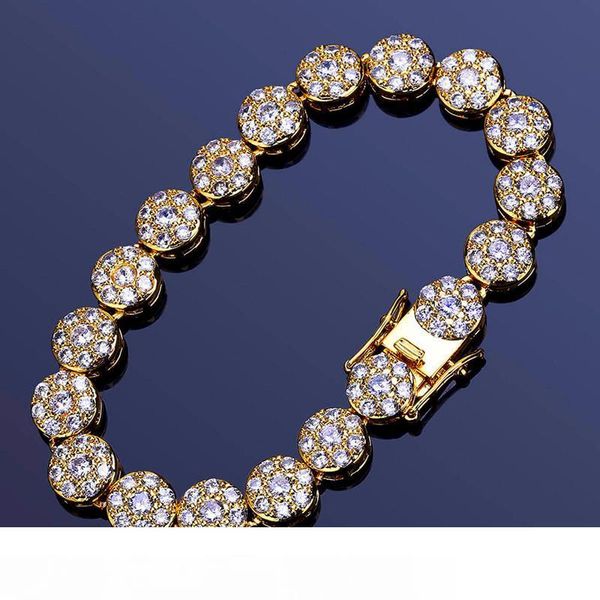 

new ariival luxury gold bracelets for men brand design fashion hiphop chains full zircon link chain wholesale, Black