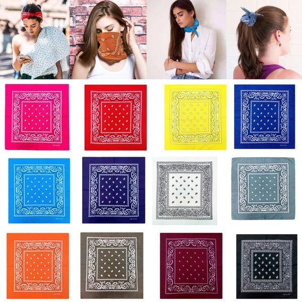 

sweatband 12pcs multifunction mix cotton head bandana hip-hop for men women fashion classical scarves bracelet scarf 21.65"x21.65", Yellow;black