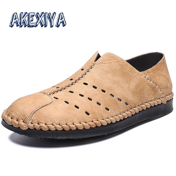 

classic mens shoes 2020 new men's casual shoes leather mens breathable male office footwear loafers outdoor male moccasins, Black