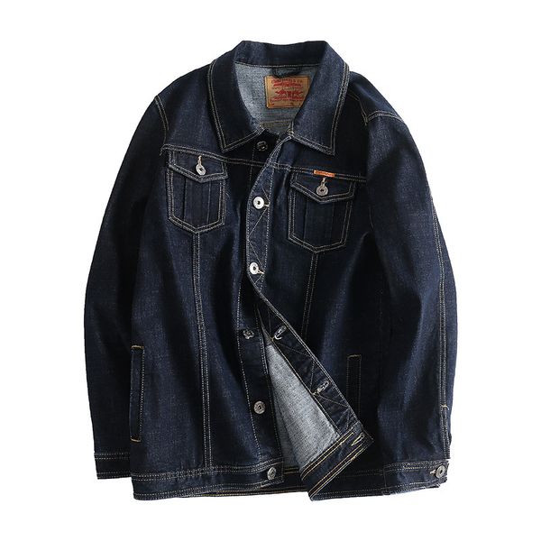 

men autumn fashion denim jacket plus size 4xl 5xl denim jacket men slim casual and, Black;brown