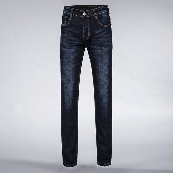 

brand men's slim jeans 2019 new stretch business casual trousers fashion denim pants male jeans, Blue