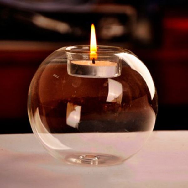 

10x clear glass ball voitive tealight candle holder candlestick candlestand