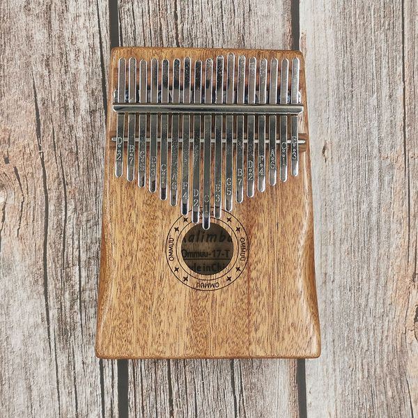 

high-quality pine wood body thumb piano 17 keys kalimba kids piano musical instrument with learning book tune hammer