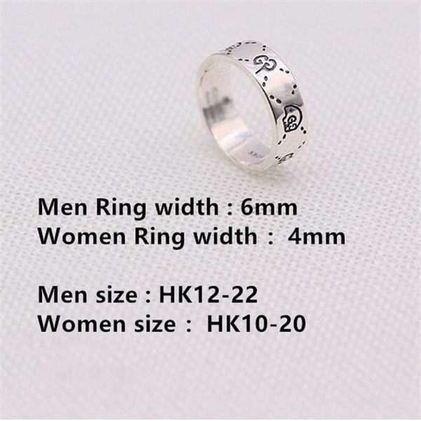 

g fashion luxurious fine silver gu̴cci skull lovers ring stamp ring for women men jewelry wedding with box gift 2020