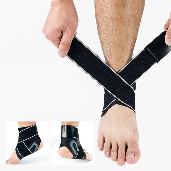 

1 piece sports ankle support thin elastic breathable ankle braces anti sprain protector basketball running bandage fixed wraps, Blue;black