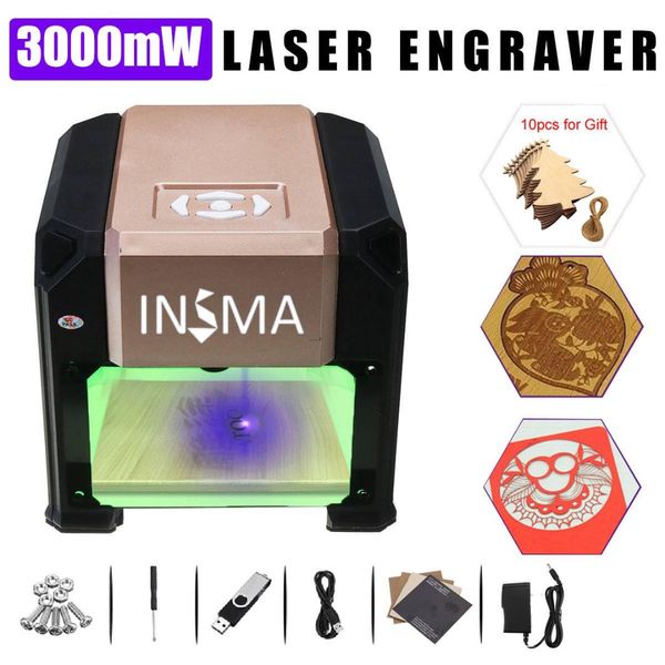 

3000 mw cnc laser engraver diy mark printer laser engraving carving machine for for windows mac os system