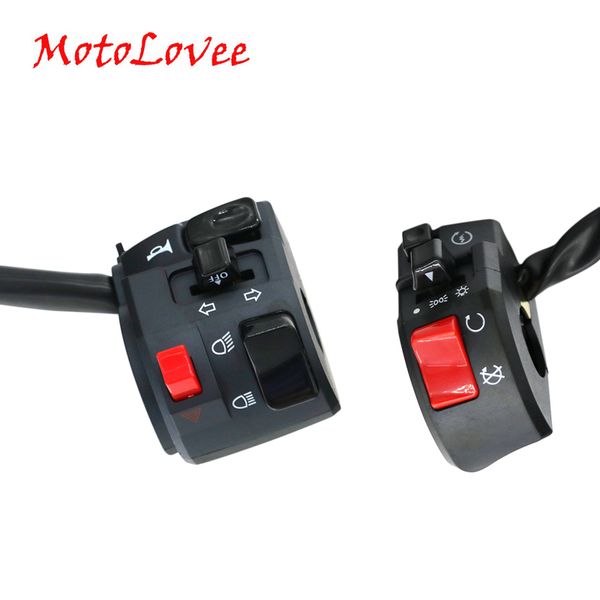 

motolovee 22mm motorcycle switches motorbike horn button turn signal electric fog lamp light start handlebar controller switch