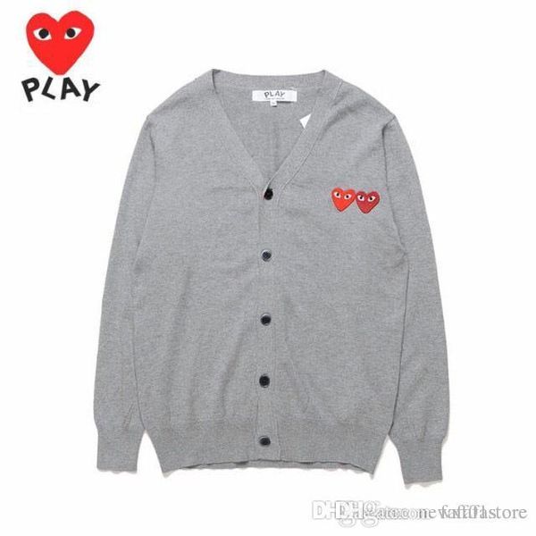 

2018 Лучшее Качество Com Des Garcons C218-1 Серый свитер хлопок кардиган Унисекс Повседневна