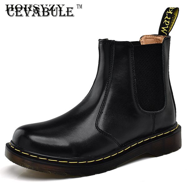

hokszvy women man round toe boots black couple boots british men's leather high leather clk-11802976