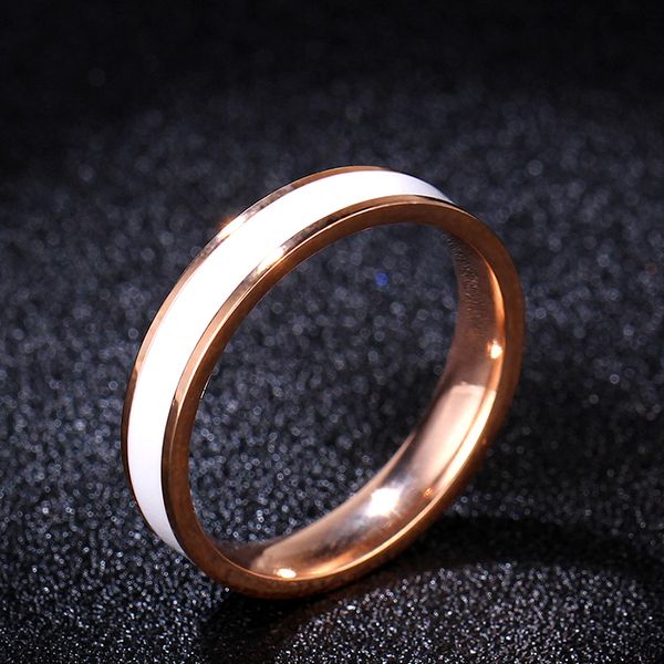 

4mm rose gold stainless steel ring for man and women, Slivery;golden