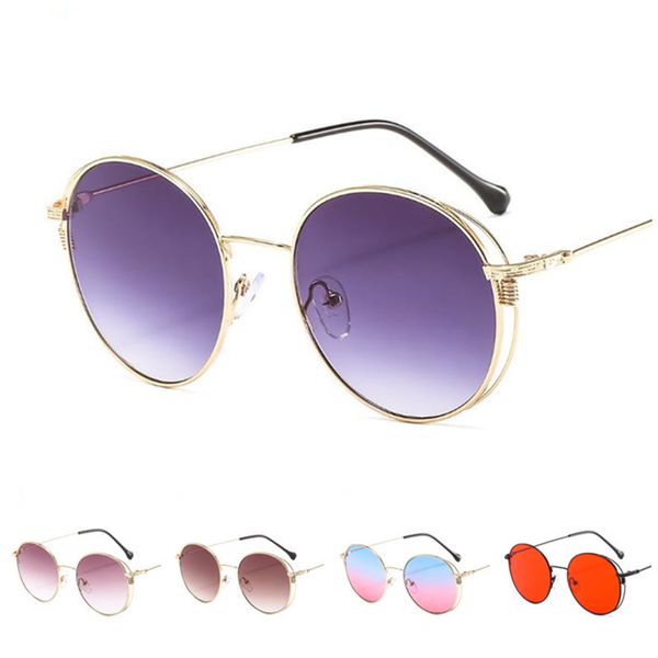 

fashion women & men personality sunglasses punk sun glasse goggles anti-uv spectacles round frame eyeglasses adumbral eyewear a, White;black