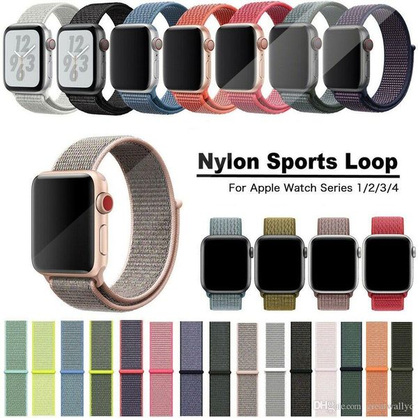 

Nylon loop trap for apple watch band 4 3 2 1 port bracelet adju table breathable mart watchband 37 color 40mm 44mm 38mm 42mm