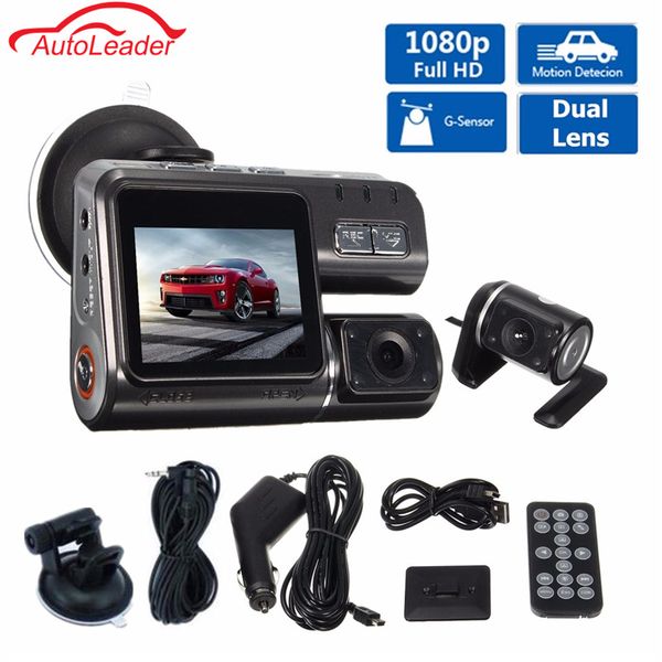 Бесплатная доставка двойной объектив автомобильный видеорегистратор камеры I1000 Full HD 1080P 2.0 