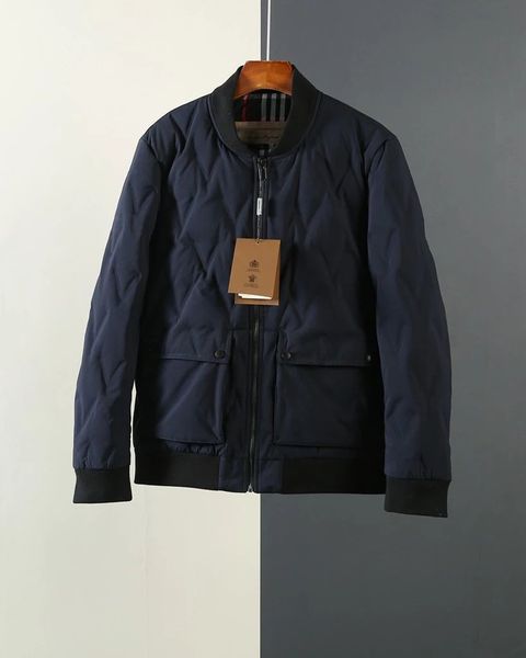 

bur men jacket british brand berry designer jacket basic luxury fabric diamond design down jacket formal mens winter jackets, Black;brown