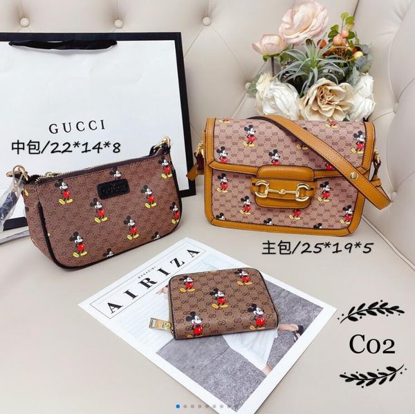 

ladies luxury crossbody bag 2020 new luxury classic cartoon character crossbody bag three-piece handbag backpack crossbody bag satchel
