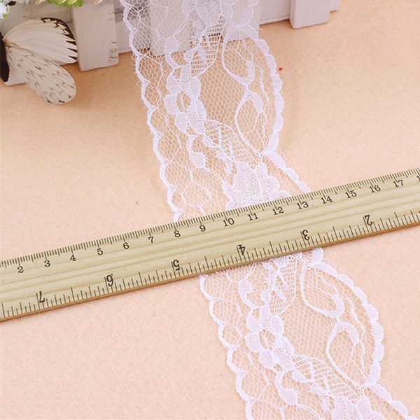 

10 yards beautiful white lace ribbon tape 40mm lace trim diy embroidered for sewing decoration african lace fabric