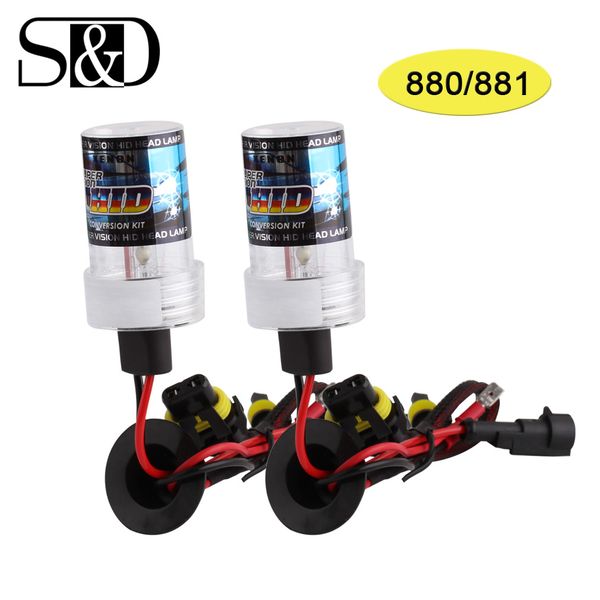 

2pcs 880 881 hid xenon replacement bulbs pair - h27 auto headlight car light source 12v 35w 55w lamp white 3000k ~6000k d030