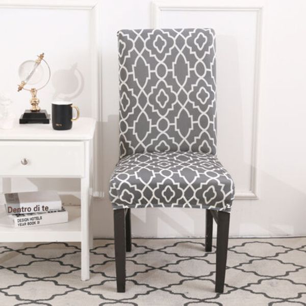 

1pc dining chair seat covers wedding party home protective stretch covers grey