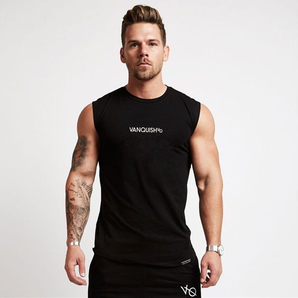 

2019 new quickly dry mens running shirts compression tights gym tank fitness sleeveless t-shirts sport running vest, Black;blue