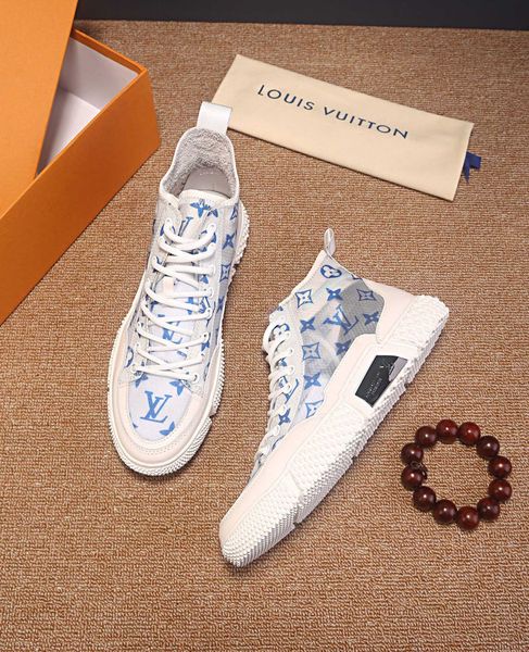 

fast delivery new men's luxury casual sports shoes fashion brand autumn and winter high-men's shoes plaid pattern, Black