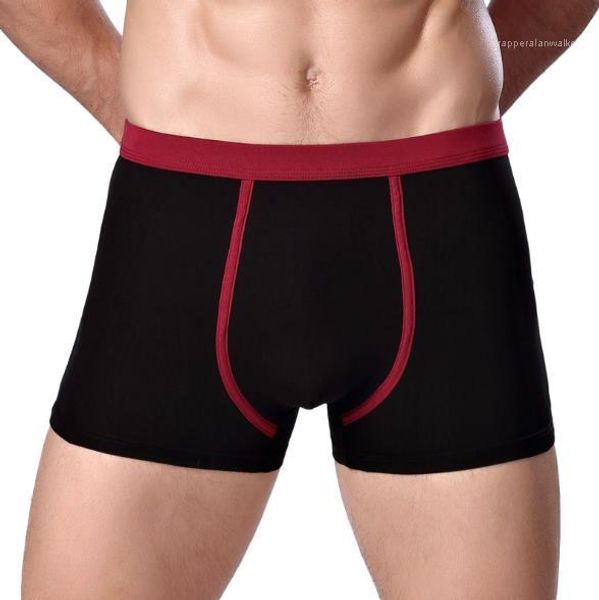 

underwear fashion solid color comfortable breathable underpants casual mens mid waist panelled underwear mens designer boxers, Black;white