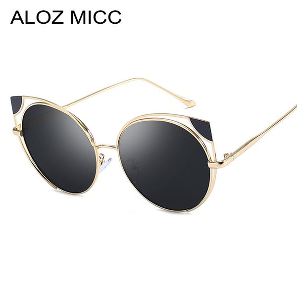 

aloz micc women vintage cat eye sunglasses brand designer hollow sunglasses women gradient shades metal eyewear uv400 a658, White;black