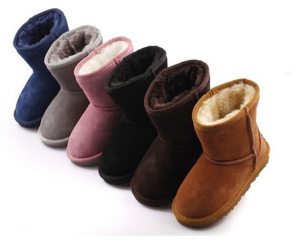 

new real australia 528 high-quality kid boys girls children boots baby warm snow boots teenage students snow winter boots, Black