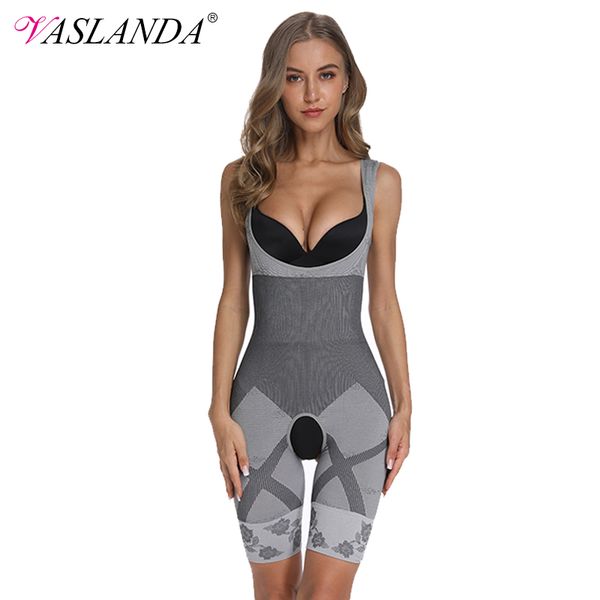 

vaslanda women's bodysuit body shaper workout shapewear underbust slimming underwear waist trainer butt lifter, Black;white