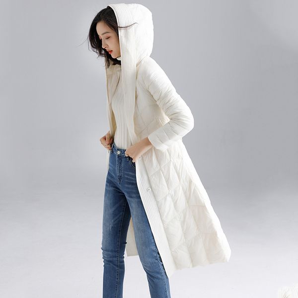 

zhichu heavy coat down jacket ladies down jacket long section lacing, Black