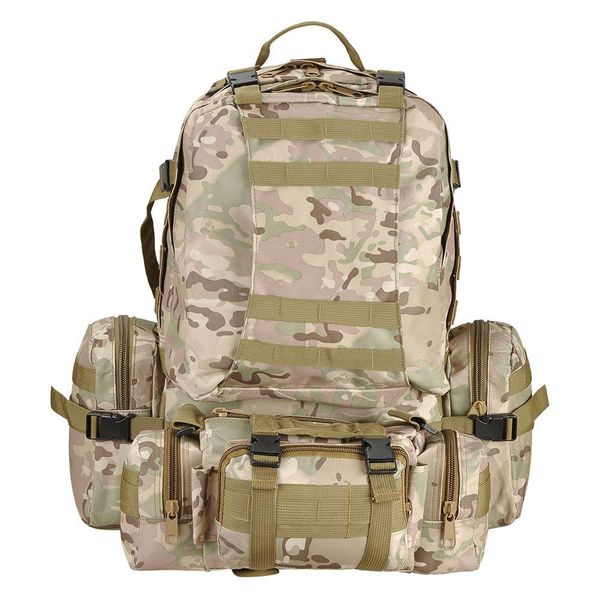

50-70l tactical mountaineering backpack with 3 molle waist pouch 3 day assault rucksacks pack for outdoor combat survival trekking camping