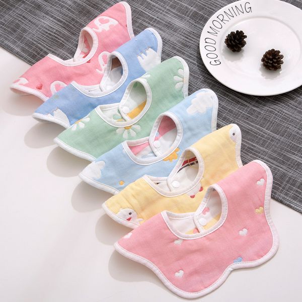 

2020 soft baby bibs cotton cartoon cloth bibs saliva towel rotating baby babador feeding smock infant burp cloths bandana bibs