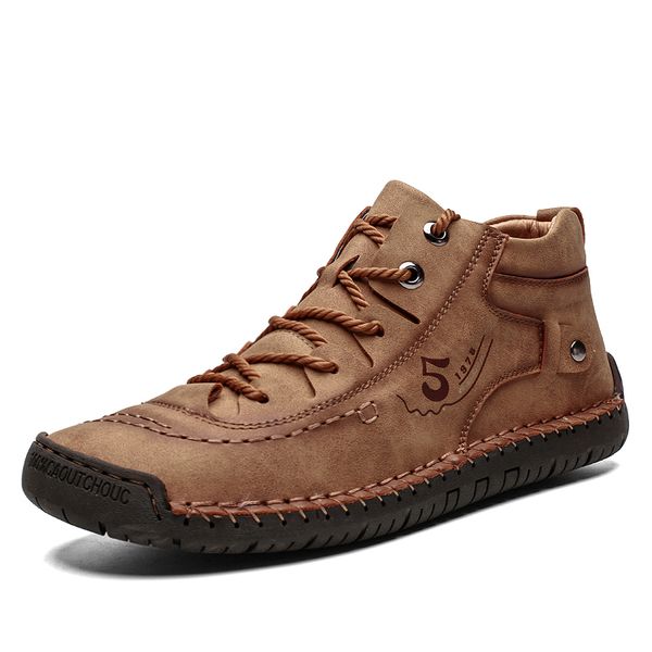 

winter men's boots non-slip wearable big tooling large size casual shoes plus retro trend men's fashion boots 2019, Black
