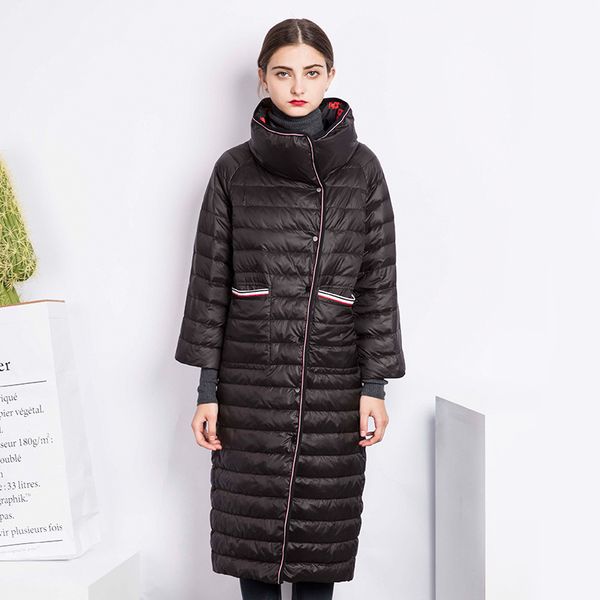 

women's down & parkas 2021 winter coat women jacket ultra-light 90% duck female long double-sided parka chaqueta mujer wyq858, Black