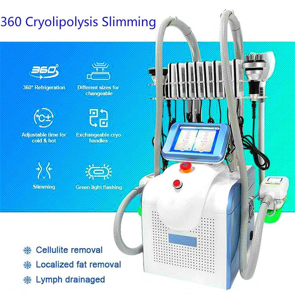 

2020 cryolipolyse machine 3 cryo handles fat e body slimming cryolipolisis equipment with 360° double chin treatment handle ce