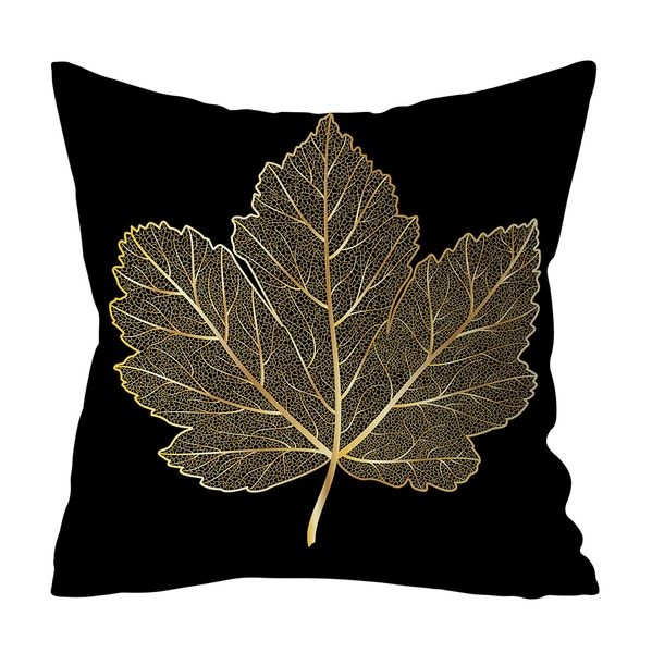 

pillow gold plant printed polyester pillow case cover sofa cushion cover home decor poduszka #30