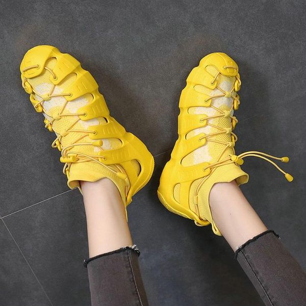 

women's new flat socks breathable outdoor flying weaving lace up sneakers female light weight shoes b63-73 cbjd, Black