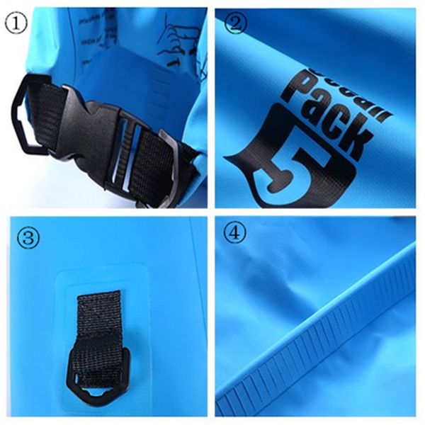 

2l waterproof water resistant dry bag sack storage pack pouch swimming outdoor kayaking canoeing river trekking boating