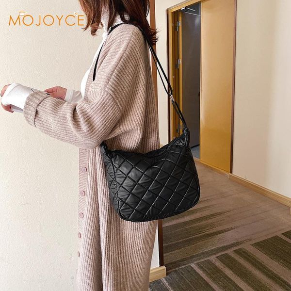 

fashion shoulder crossbody bag women cotton padded lattice messenger bags new designer ladies shoulder messenger bag